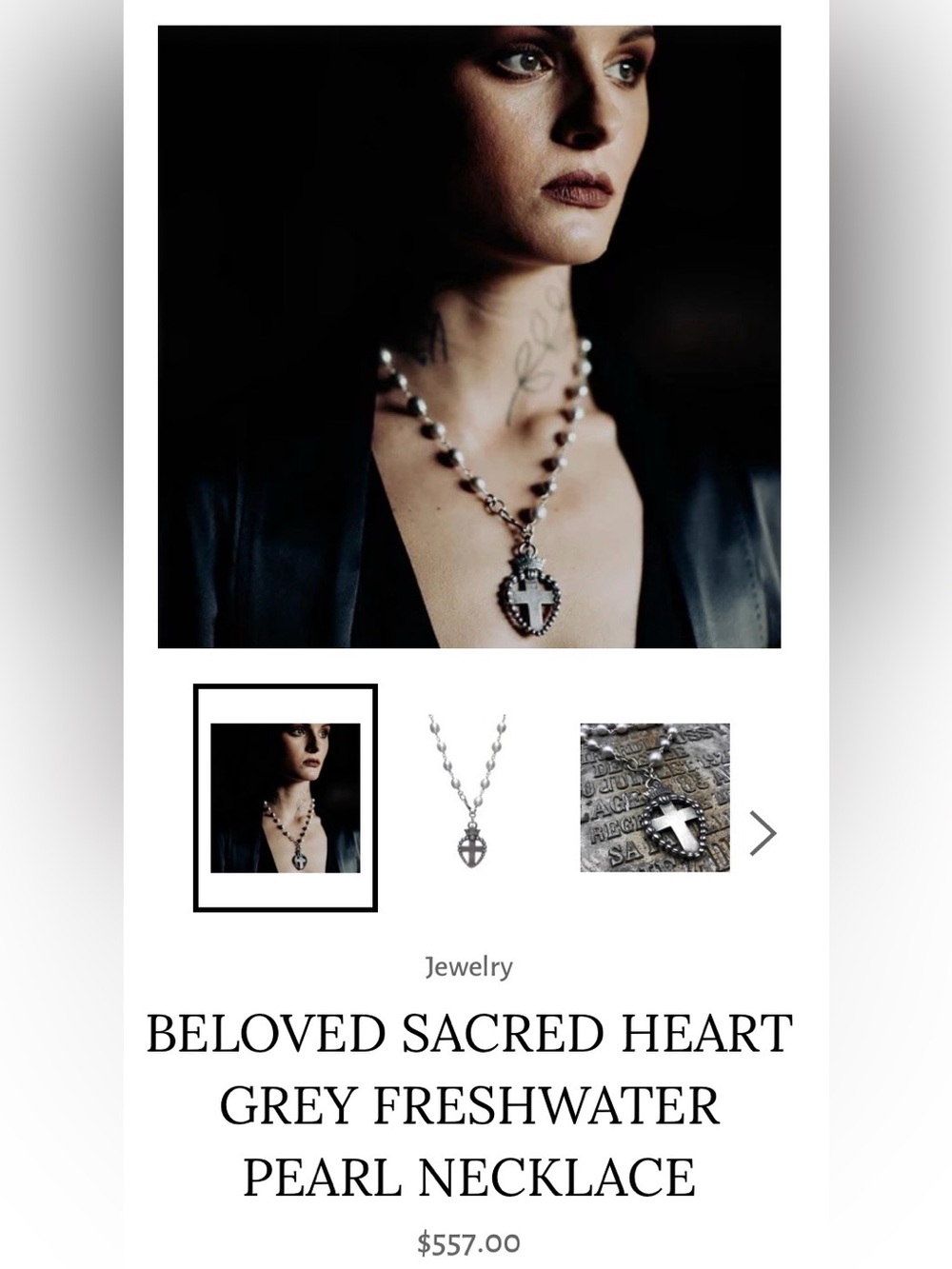 Shannon Koszyk Sacred heart freshwater Pearl Necklace - Picture 4 of 10